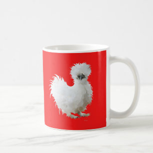 Silkie-Huhn auf Rot Kaffeetasse