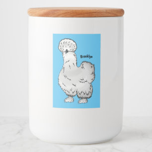 Silkie-Huhn Cartoon-Illustration  Lebensmitteletikett