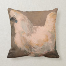 Silkie Huhn Malerei mit 16 x 16 Kissen vom jac