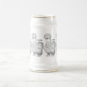 Silkie-Hühner-Cartoon Bierglas (Mittel)