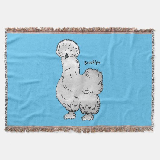 Silkie-Hühner-Cartoon Decke (Vorderseite)