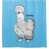 Silkie-Hühner-Cartoon Duschvorhang (Vorderseite)