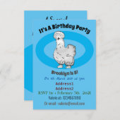 Silkie-Hühner-Cartoon Einladung (Vorne/Hinten)