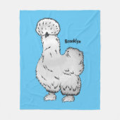 Silkie-Hühner-Cartoon Fleecedecke (Vorderseite)