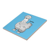 Silkie-Hühner-Cartoon Fliese (Seite)