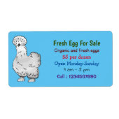 Silkie Hühner Cartoon Frischei-Schild zum Verkauf (Vorne)