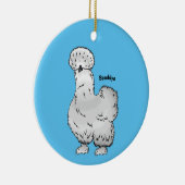 Silkie-Hühner-Cartoon Keramik Ornament (Rechts)