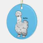Silkie-Hühner-Cartoon Keramik Ornament (Links)
