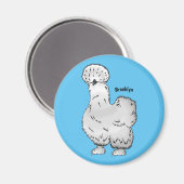 Silkie-Hühner-Cartoon Magnet (Vorderseite/Rückseite)