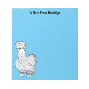 Silkie-Hühner-Cartoon Notizblock