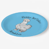 Silkie-Hühner-Cartoon Pappteller (Schrägansicht)