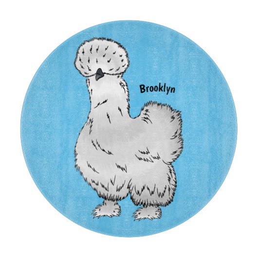 Silkie-Hühner-Cartoon Schneidebrett (Vorderseite)