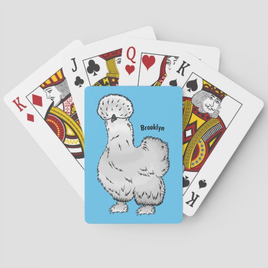 Silkie-Hühner-Cartoon Spielkarten (Rückseite)