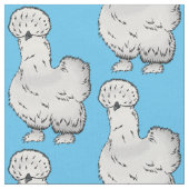 Silkie-Hühner-Cartoon Stoff (Nahaufnahme)