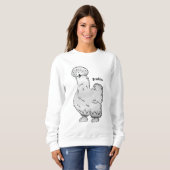 Silkie-Hühner-Cartoon Sweatshirt (Vorne ganz)
