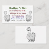 Silkie-Hühner-Cartoon Visitenkarte (Vorne/Hinten)