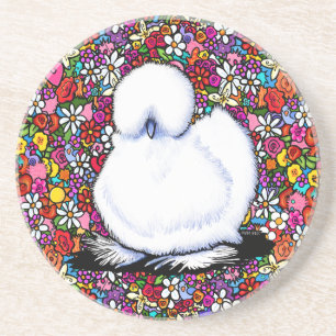 Silkie-Hühner-Freudiger Garten Getränkeuntersetzer