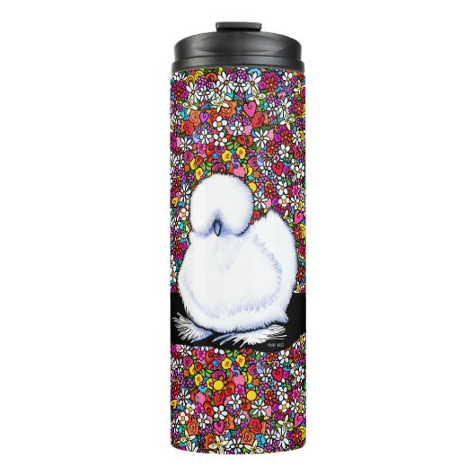 Silkie-Hühner-Freudiger Garten Thermosbecher (Vorderseite)