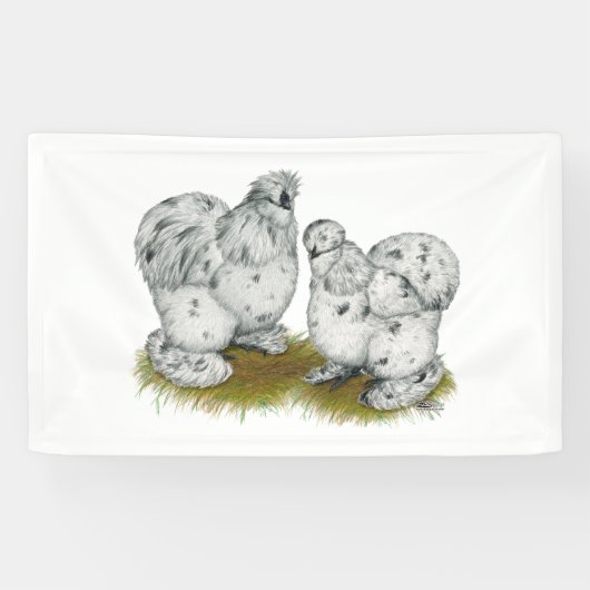 Silkie kleine Spritzen-Hühner Banner (Horizontal)