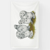 Silkie kleine Spritzen-Hühner Banner (Vertikal)
