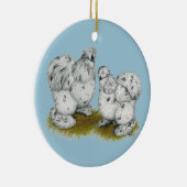 Silkie kleine Spritzen-Hühner Keramikornament (Rechts)