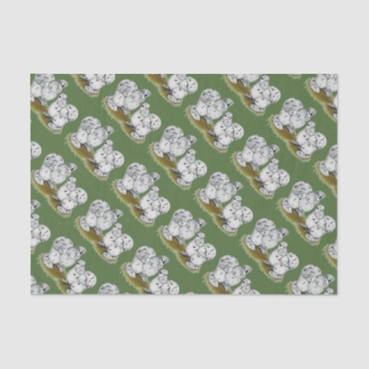 Silkie kleine Spritzen-Hühner Seidenpapier (Vorderseite)