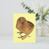 Silkie Red Chick Postkarte (Stehend Vorderseite)