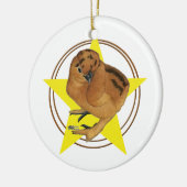 Silkie Red Chick Star Keramikornament (Links)