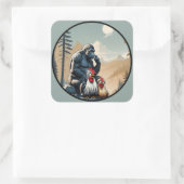  "Silkie Summit Selfie" Chessy Chicken Selfies Quadratischer Aufkleber (Tasche)