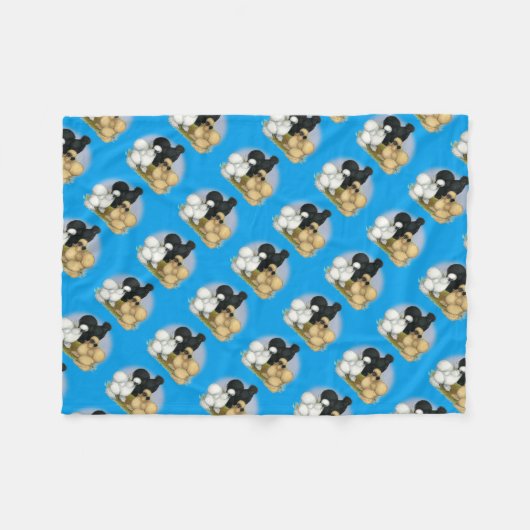 Silkie Trio Fleecedecke (Vorderseite (Horizontal))