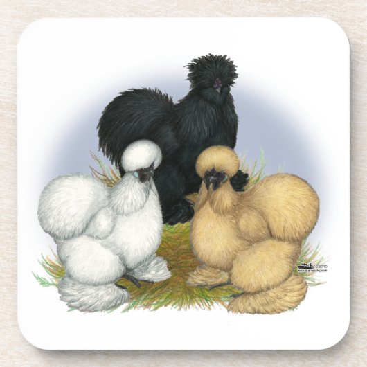 Silkie Trio Getränkeuntersetzer (Vorderseite)