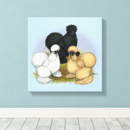 Silkie Trio Leinwanddruck (Insitu (Holzboden))