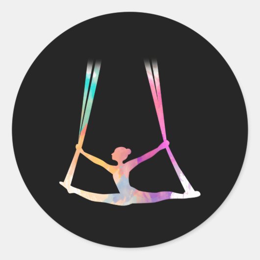 Silks Circus Yoga Runder Aufkleber (Vorderseite)
