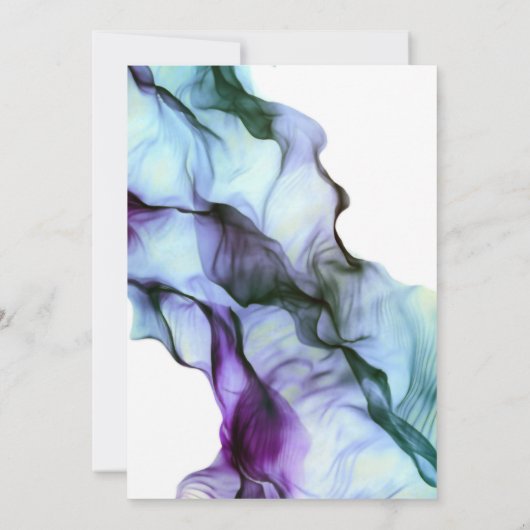 Silky Abstrakt Indigo Einladung (Rückseite)