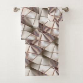 Silky beige mit Relief- oder Tiefenformen Badhandtuch Set