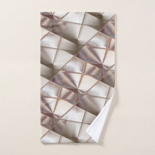 Silky beige mit Relief- oder Tiefenformen Badhandtuch Set (Handtuch)