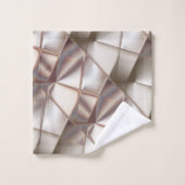 Silky beige mit Relief- oder Tiefenformen Badhandtuch Set (Waschlappen)