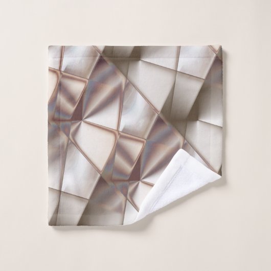 Silky beige mit Relief- oder Tiefenformen Badhandtuch Set (Waschlappen)