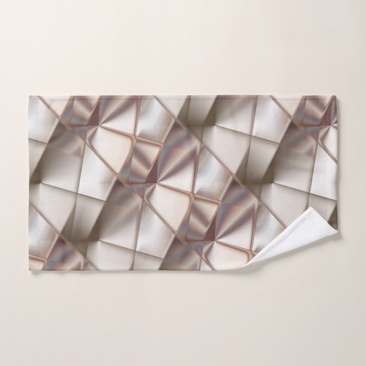 Silky beige mit Relief- oder Tiefenformen Badhandtuch Set (Handtuch)