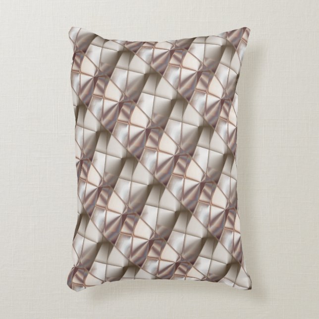 Silky beige mit Relief- oder Tiefenformen Dekokissen (Vorderseite(Vertikal))