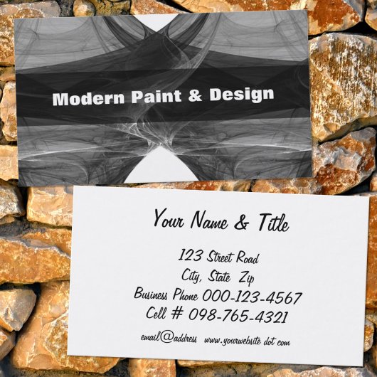 Silky Black and White Abstrakt Artwork Doula Visitenkarte