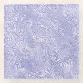 Silky Blue Moire Muster Glasuntersetzer (Vorderseite)