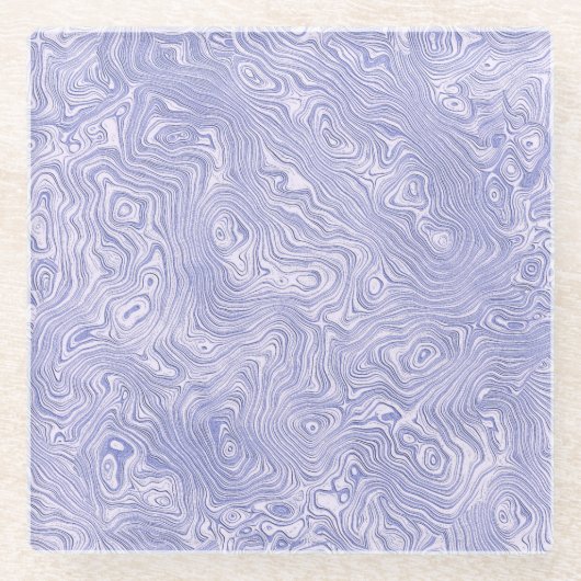 Silky Blue Moire Muster Glasuntersetzer (Vorderseite)