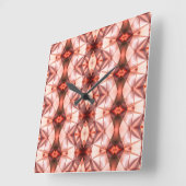 Silky burgundy to Lachs rapport of virtual forms Quadratische Wanduhr (Winkel)