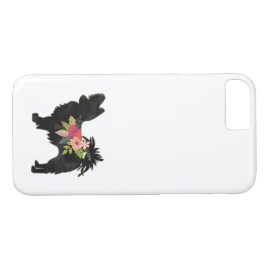 Silky Chihuahua Dog Breed Boho Floral Silhouette Case-Mate iPhone Hülle (Rückseite (Horizontal))