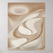 "Silky Dynamic Shapes" | Beige Abstrakt Art Poster (Vorne)