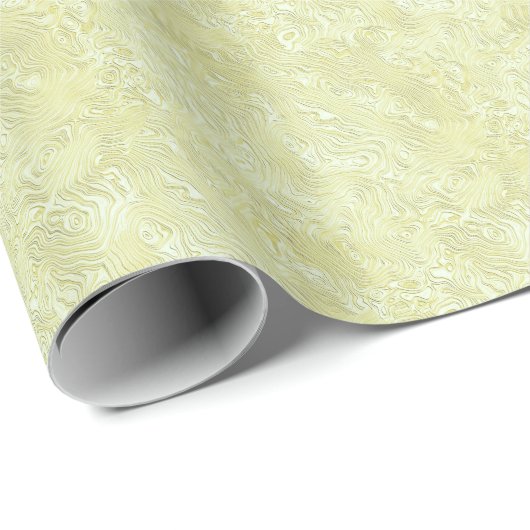 Silky Faux Moire Pattern in Shimmering Yellow Geschenkpapier (Rolleneckpunkt)