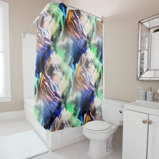 Silky Floating in sanften abstrakten Mosaiken Duschvorhang (Beispiel)