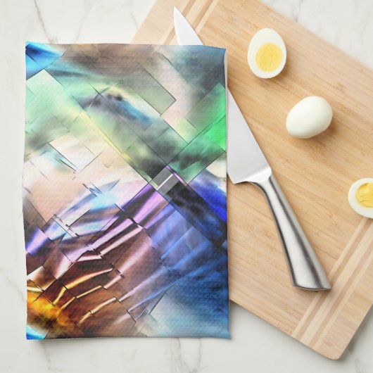 Silky Floating in sanften abstrakten Mosaiken Geschirrtuch (Viertel Falte)