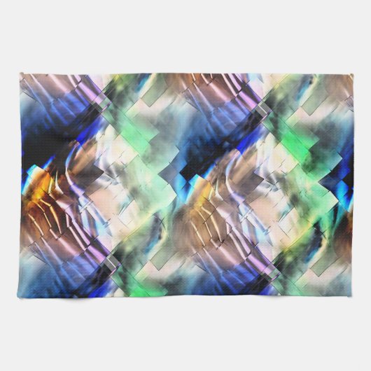 Silky Floating in sanften abstrakten Mosaiken Geschirrtuch (Horizontal)